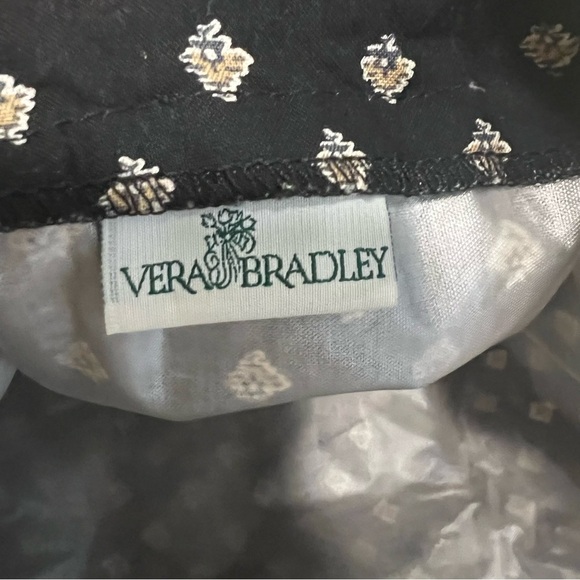 Vintage VERA BRADLEY Classic Black 2002 Ditty Bag Drawstring Plastic Lined Y2K - Picture 11 of 12